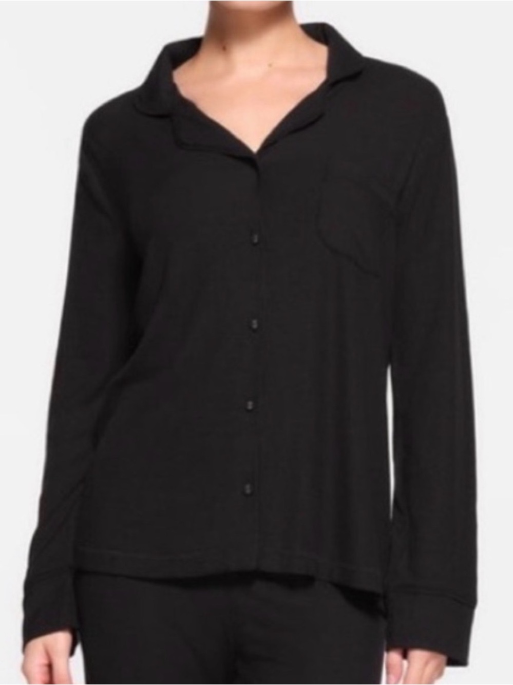 Skims black womens rib sleep shirt small